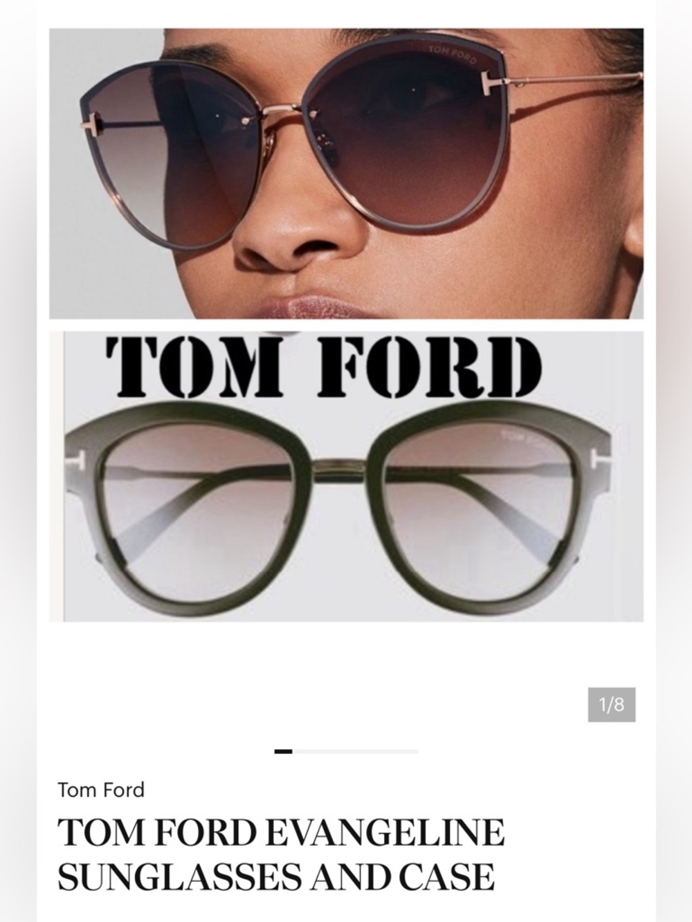 TOM FORD EVANGELINE SUNGLASSES AND CASE